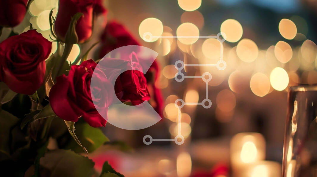 Intra Συλλεκτικό Ξύλινο Παζλ Plywood  4mm - Κόκκινα τριαντάφυλλα σε γυάλινο βάζο με κεριά Σε Ξύλινο Κουτί - Διαστάσεις Puzzle: 10x10 cm – 25 κομμάτια