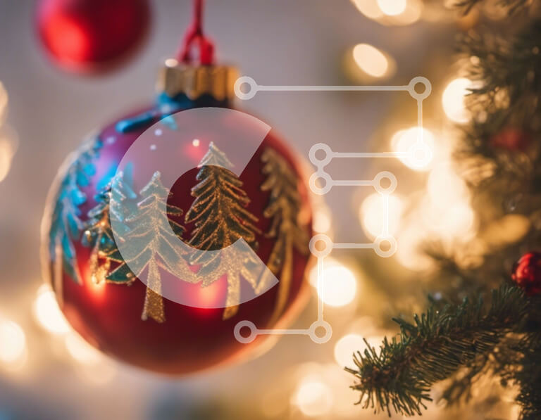 Intra Συλλεκτικό Ξύλινο Παζλ Plywood  4mm - Κόκκινη Χριστουγεννιάτικη Μπάλα στολίδι με Πεύκα Σε Ξύλινο Κουτί - Διαστάσεις: 10x10 cm – 25 κομμάτια