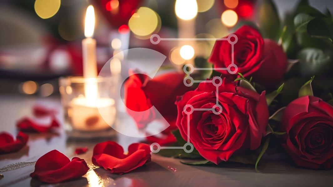 Intra Συλλεκτικό Ξύλινο Παζλ Plywood  4mm - Ρομαντικό τραπέζι για την ημέρα του Αγίου Βαλεντίνου Σε Ξύλινο Κουτί - Διαστάσεις Puzzle: 10x10 cm – 25 κομμάτια