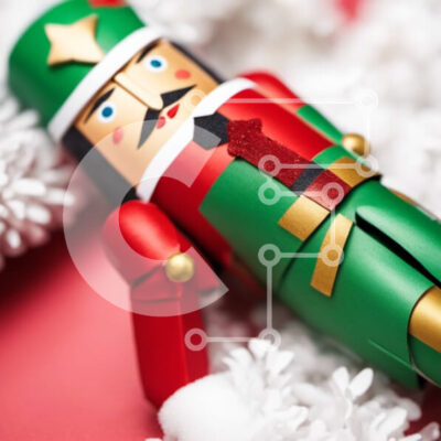 Intra Συλλεκτικό Ξύλινο Παζλ Plywood  4mm - Πολύχρωμο παιχνίδι καρυοθραύστη στις νιφάδες χιονιού Σε Ξύλινο Κουτί - Διαστάσεις Puzzle: 10x10 cm – 25 κομμάτια - Image 1