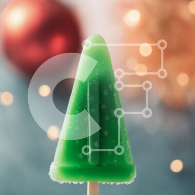 Intra Συλλεκτικό Ξύλινο Παζλ Plywood  4mm - Γιορτινό Χριστουγεννιάτικο Popsicle με Διακοσμητικά Σε Ξύλινο Κουτί - Διαστάσεις Puzzle: 10x10 cm – 25 κομμάτια - Image 1