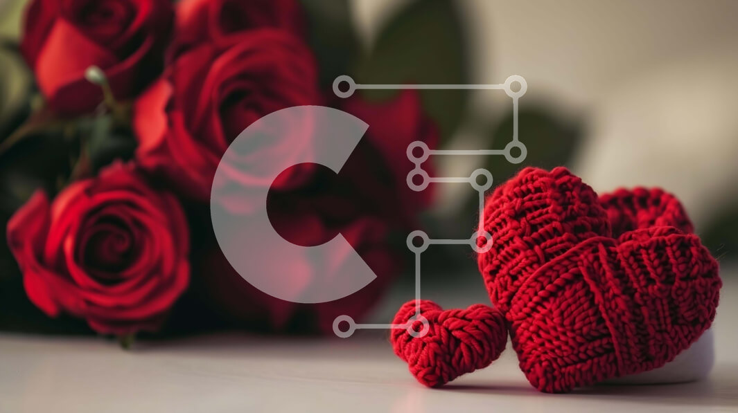 Intra Συλλεκτικό Ξύλινο Παζλ Plywood  4mm - Καρδιές του Αγίου Βαλεντίνου με τριαντάφυλλα στο λευκό τραπέζι Σε Ξύλινο Κουτί - Διαστάσεις Puzzle: 10x10 cm – 25 κομμάτια