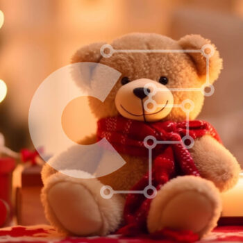 Intra Συλλεκτικό Ξύλινο Παζλ Plywood  4mm - Αρκουδάκι με κεριά και γιορτινά στολίδια Σε Ξύλινο Κουτί - Διαστάσεις: 10x10 cm – 25 κομμάτια - Image 1