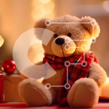 Intra Συλλεκτικό Ξύλινο Παζλ Plywood  4mm - Αρκουδάκι διακοπών με κεριά και διακοσμητικά Σε Ξύλινο Κουτί - Διαστάσεις: 10x10 cm – 25 κομμάτια - Image 1