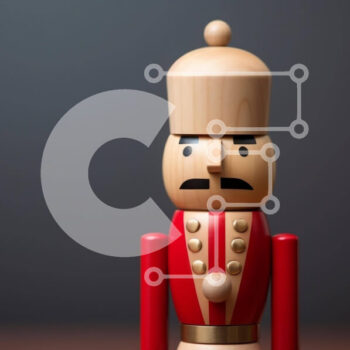 Intra Συλλεκτικό Ξύλινο Παζλ Plywood  4mm - Ξύλινη φιγούρα Καρυοθραύστη με κόκκινα και λευκά διακοσμητικά Σε Ξύλινο Κουτί - Διαστάσεις Puzzle: 10x10 cm – 25 κομμάτια - Image 1