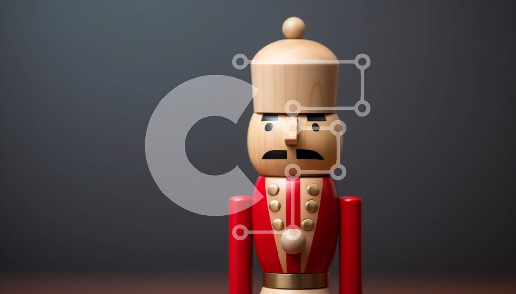 Intra Συλλεκτικό Ξύλινο Παζλ Plywood  4mm - Ξύλινη φιγούρα Καρυοθραύστη με κόκκινα και λευκά διακοσμητικά Σε Ξύλινο Κουτί - Διαστάσεις Puzzle: 10x10 cm – 25 κομμάτια