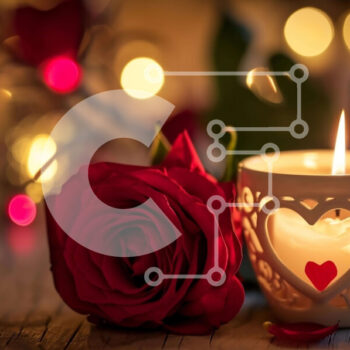 Intra Συλλεκτικό Ξύλινο Παζλ Plywood  4mm - Ρομαντικό κόκκινο τριαντάφυλλο και κερί Σε Ξύλινο Κουτί - Διαστάσεις Puzzle: 10x10 cm – 25 κομμάτια - Image 1