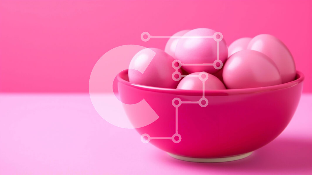 Intra Συλλεκτικό Ξύλινο Παζλ Plywood  4mm - Ροζ Πασχαλινά αυγά σε ένα μπολ για τον εορτασμό των διακοπών Σε Ξύλινο Κουτί - Διαστάσεις: 10x10 cm – 25 κομμάτια