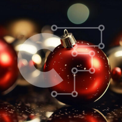 Intra Συλλεκτικό Ξύλινο Παζλ Plywood  4mm - Ομάδα στολίδια κόκκινων και χρυσών σφαιρών Σε Ξύλινο Κουτί - Διαστάσεις: 10x10 cm – 25 κομμάτια - Image 1