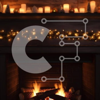 Intra Συλλεκτικό Ξύλινο Παζλ Plywood  4mm - Γιορτινό Τζάκι με Γιρλάντα από Φώτα Σε Ξύλινο Κουτί - Διαστάσεις Puzzle: 10x10 cm – 25 κομμάτια - Image 1