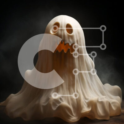 Intra Συλλεκτικό Ξύλινο Παζλ Plywood  4mm - Λευκό ειδώλιο φάντασμα που επιπλέει στον αέρα Σε Ξύλινο Κουτί - Διαστάσεις Puzzle: 10x10 cm – 25 κομμάτια - Image 1