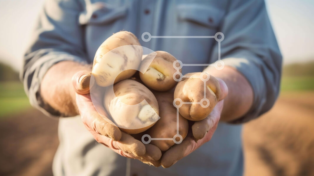 Intra Συλλεκτικό Ξύλινο Παζλ Plywood  4mm - Άνθρωπος που συγκομίζει πατάτες από το χωράφι Σε Ξύλινο Κουτί - Διαστάσεις: 10x10 cm – 25 κομμάτια