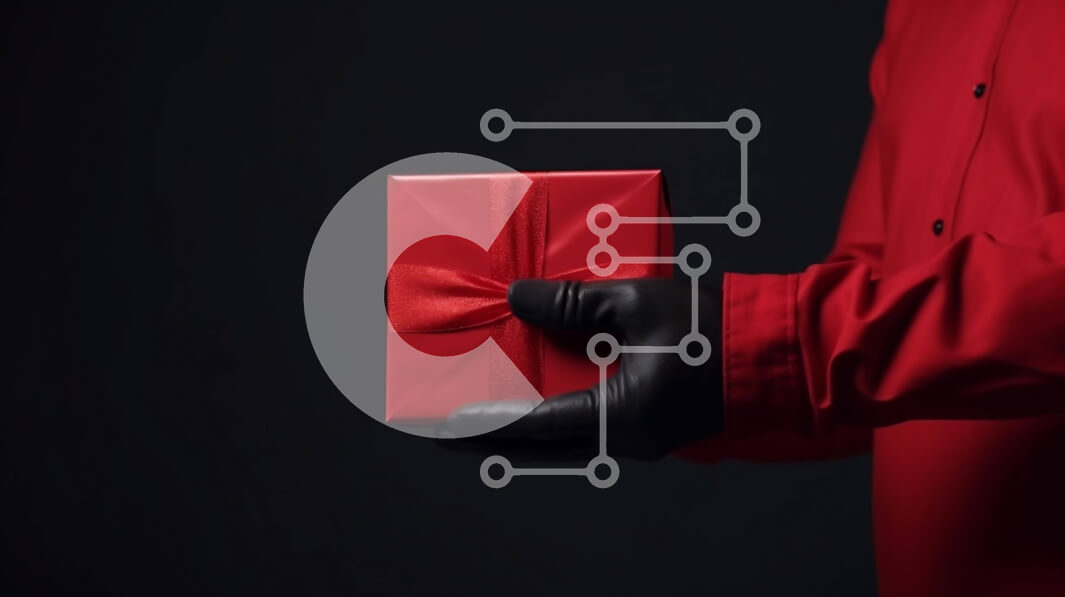 Intra Συλλεκτικό Ξύλινο Παζλ Plywood  4mm - Κουτί δώρου που κρατά άντρας με κόκκινη κορδέλα Σε Ξύλινο Κουτί - Διαστάσεις Puzzle: 10x10 cm – 25 κομμάτια