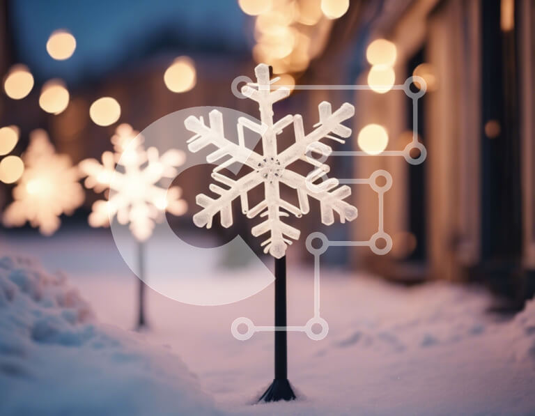 Intra Συλλεκτικό Ξύλινο Παζλ Plywood  4mm - Εορταστικά στολίδια με νιφάδες χιονιού για την περίοδο των γιορτών Σε Ξύλινο Κουτί - Διαστάσεις Puzzle: 10x10 cm – 25 κομμάτια