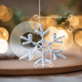 Intra Συλλεκτικό Ξύλινο Παζλ Plywood  4mm - Στολίδι με νιφάδα χιονιού για διακόσμηση διακοπών Σε Ξύλινο Κουτί - Διαστάσεις Puzzle: 10x10 cm – 25 κομμάτια - Image 1