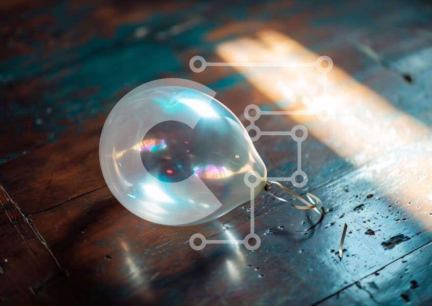 Intra Συλλεκτικό Ξύλινο Παζλ Plywood  4mm - Διαφανές μπαλόνι σε ξύλινο πάτωμα με κρεμαστό αντικείμενο Σε Ξύλινο Κουτί - Διαστάσεις Puzzle: 10x10 cm – 25 κομμάτια