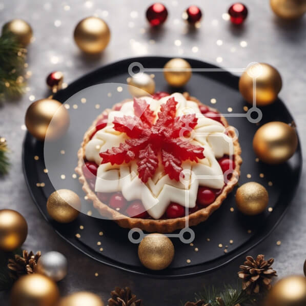 Intra Συλλεκτικό Ξύλινο Παζλ Plywood  4mm - Κομψή χριστουγεννιάτικη πίτα με γιορτινά στολίδια Σε Ξύλινο Κουτί - Διαστάσεις: 10x10 cm – 25 κομμάτια