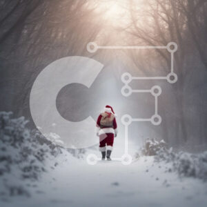 Intra Συλλεκτικό Ξύλινο Παζλ Plywood  4mm - Άγιος Βασίλης στο χιονισμένο δάσος Σε Ξύλινο Κουτί - Διαστάσεις: 10x10 cm – 25 κομμάτια