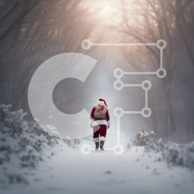 Intra Συλλεκτικό Ξύλινο Παζλ Plywood  4mm - Άγιος Βασίλης στο χιονισμένο δάσος Σε Ξύλινο Κουτί - Διαστάσεις: 10x10 cm – 25 κομμάτια - Image 1