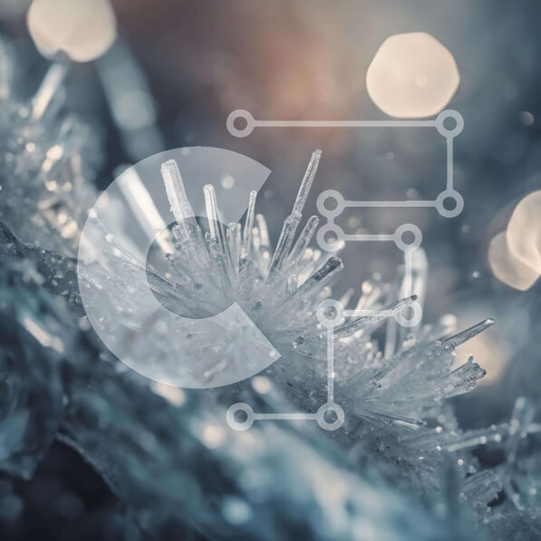 Intra Συλλεκτικό Ξύλινο Παζλ Plywood  4mm - Κοντινό πλάνο του κρυστάλλου πάγου καλυμμένου με χιόνι Σε Ξύλινο Κουτί - Διαστάσεις: 10x10 cm – 25 κομμάτια