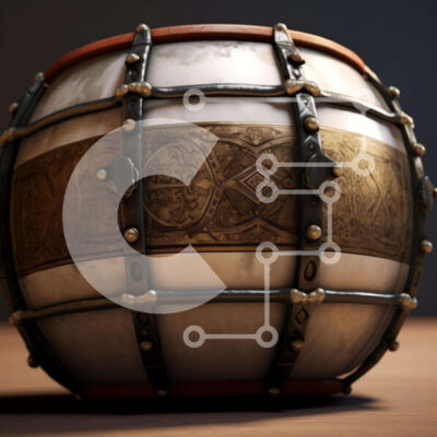 Intra Συλλεκτικό Ξύλινο Παζλ Plywood  4mm - Περίτεχνα διακοσμημένο τύμπανο σε ξύλινη επιφάνεια Σε Ξύλινο Κουτί - Διαστάσεις Puzzle: 10x10 cm – 25 κομμάτια - Image 1