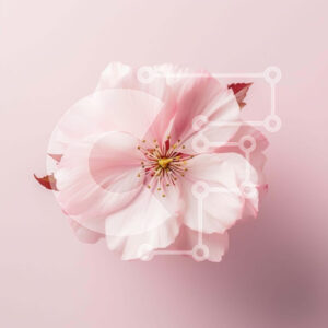 Intra Συλλεκτικό Ξύλινο Παζλ Plywood  4mm - Μονό ροζ λουλούδι σε ροζ φόντο Σε Ξύλινο Κουτί - Διαστάσεις: 10x10 cm – 25 κομμάτια