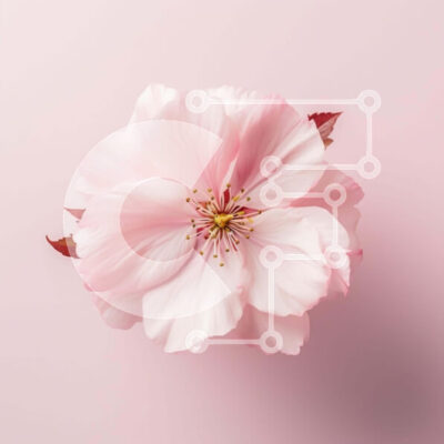 Intra Συλλεκτικό Ξύλινο Παζλ Plywood  4mm - Μονό ροζ λουλούδι σε ροζ φόντο Σε Ξύλινο Κουτί - Διαστάσεις: 10x10 cm – 25 κομμάτια - Image 1