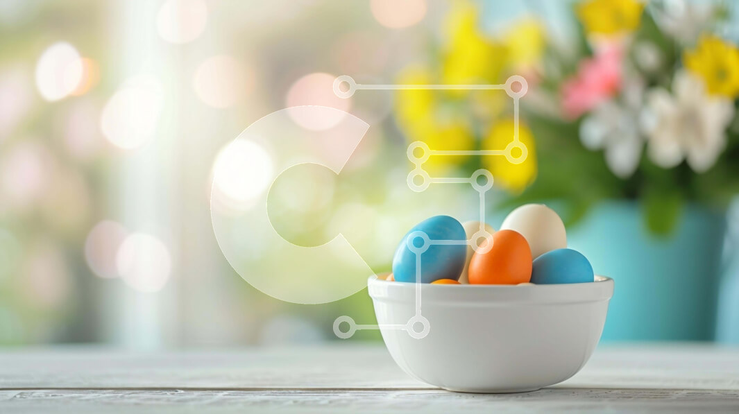 Intra Συλλεκτικό Ξύλινο Παζλ Plywood  4mm - Πολύχρωμα Πασχαλινά αυγά σε ένα άσπρο μπολ με λουλούδια Σε Ξύλινο Κουτί - Διαστάσεις: 10x10 cm – 25 κομμάτια