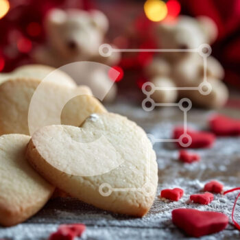 Intra Συλλεκτικό Ξύλινο Παζλ Plywood  4mm - Μπισκότα σε σχήμα καρδιάς για την ημέρα του Αγίου Βαλεντίνου Σε Ξύλινο Κουτί - Διαστάσεις Puzzle: 10x10 cm – 25 κομμάτια - Image 1