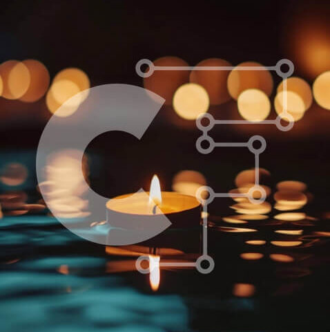 Intra Συλλεκτικό Ξύλινο Παζλ Plywood  4mm - Αναμμένο κερί που επιπλέει στο νερό για ειρήνη και ηρεμία Σε Ξύλινο Κουτί - Διαστάσεις: 10x10 cm – 25 κομμάτια - Image 1