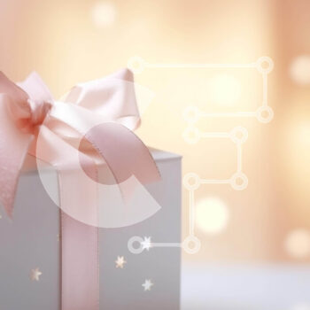 Intra Συλλεκτικό Ξύλινο Παζλ Plywood  4mm - Λευκό κουτί δώρου με ροζ φιόγκο σε διακοσμημένο φόντο Σε Ξύλινο Κουτί - Διαστάσεις Puzzle: 10x10 cm – 25 κομμάτια - Image 1