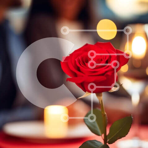 Intra Συλλεκτικό Ξύλινο Παζλ Plywood  4mm - Ρομαντικό δείπνο με κόκκινο τριαντάφυλλο και φως κεριών Σε Ξύλινο Κουτί - Διαστάσεις Puzzle: 10x10 cm – 25 κομμάτια - Image 1