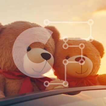 Intra Συλλεκτικό Ξύλινο Παζλ Plywood  4mm - Αξιολάτρευτα αρκουδάκια στο παράθυρο αυτοκινήτου στο ηλιοβασίλεμα Σε Ξύλινο Κουτί - Διαστάσεις: 10x10 cm – 25 κομμάτια - Image 1