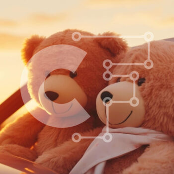 Intra Συλλεκτικό Ξύλινο Παζλ Plywood  4mm - Δύο αρκουδάκια στο αυτοκίνητο με το ηλιοβασίλεμα πίσω Σε Ξύλινο Κουτί - Διαστάσεις Puzzle: 10x10 cm – 25 κομμάτια - Image 1