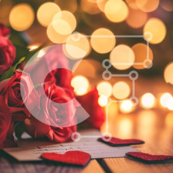 Intra Συλλεκτικό Ξύλινο Παζλ Plywood  4mm - Ρομαντικό τραπέζι του Αγίου Βαλεντίνου με κόκκινα τριαντάφυλλα και κεριά Σε Ξύλινο Κουτί - Διαστάσεις Puzzle: 10x10 cm – 25 κομμάτια - Image 1