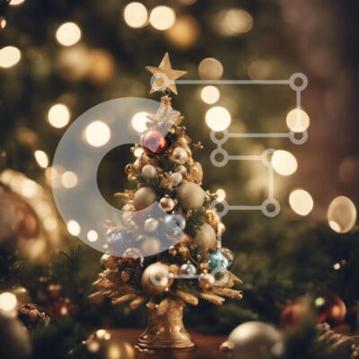 Intra Συλλεκτικό Ξύλινο Παζλ Plywood  4mm - Στολισμός Χριστουγεννιάτικου Δέντρου με στολίδια και φωτάκια Σε Ξύλινο Κουτί - Διαστάσεις: 10x10 cm – 25 κομμάτια - Image 1