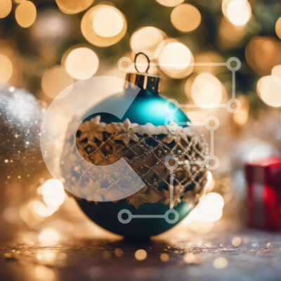 Intra Συλλεκτικό Ξύλινο Παζλ Plywood 4mm - Μπλε Χριστουγεννιάτικη μπάλα σε φωτισμένο φόντο Σε Ξύλινο Κουτί - Διαστάσεις: 10x10 cm – 25 κομμάτια - Image 1