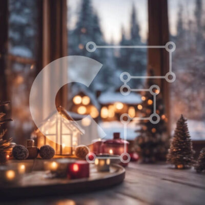 Intra Συλλεκτικό Ξύλινο Παζλ Plywood  4mm - Άνετη χειμερινή σκηνή με επιτραπέζια διακόσμηση Σε Ξύλινο Κουτί - Διαστάσεις: 10x10 cm – 25 κομμάτια - Image 1