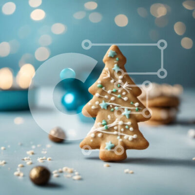 Intra Συλλεκτικό Ξύλινο Παζλ Plywood 4mm - Μπισκότο με μελόψωμο με γλάσο και νιφάδες χιονιού Σε Ξύλινο Κουτί - Διαστάσεις: 10x10 cm – 25 κομμάτια - Image 1