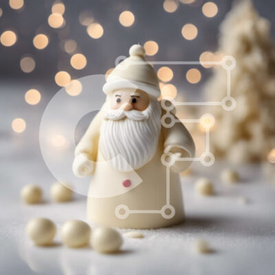 Intra Συλλεκτικό Ξύλινο Παζλ Plywood  4mm - Ειδώλιο Άγιου Βασίλη με χιονόμπαλες Σε Ξύλινο Κουτί - Διαστάσεις: 10x10 cm – 25 κομμάτια - Image 1