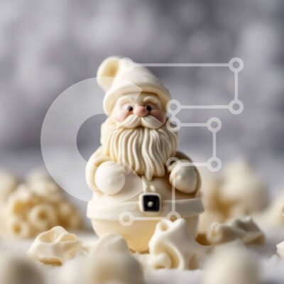 Intra Συλλεκτικό Ξύλινο Παζλ Plywood  4mm - Ειδώλιο Άγιου Βασίλη στις νιφάδες χιονιού Σε Ξύλινο Κουτί - Διαστάσεις: 10x10 cm – 25 κομμάτια - Image 1