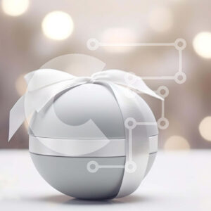 Intra Συλλεκτικό Ξύλινο Παζλ Plywood  4mm - Πασχαλινό αυγό με άσπρη κορδέλα και φόντο Bokeh Σε Ξύλινο Κουτί - Διαστάσεις Puzzle: 10x10 cm – 25 κομμάτια