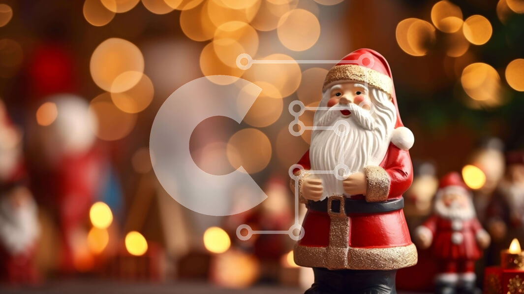 Intra Συλλεκτικό Ξύλινο Παζλ Plywood  4mm - Κόκκινο ειδώλιο Άγιου Βασίλη με χριστουγεννιάτικα φωτάκια και στολίδια Σε Ξύλινο Κουτί - Διαστάσεις: 10x10 cm – 25 κομμάτια