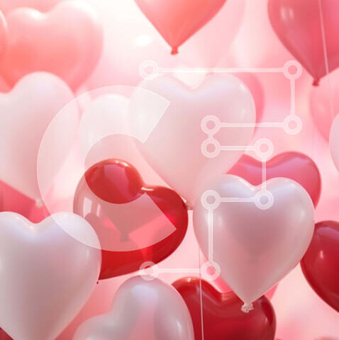 Intra Συλλεκτικό Ξύλινο Παζλ Plywood  4mm - Μπαλόνια σε σχήμα καρδιάς που επιπλέουν στον αέρα Σε Ξύλινο Κουτί - Διαστάσεις Puzzle: 10x10 cm – 25 κομμάτια - Image 1