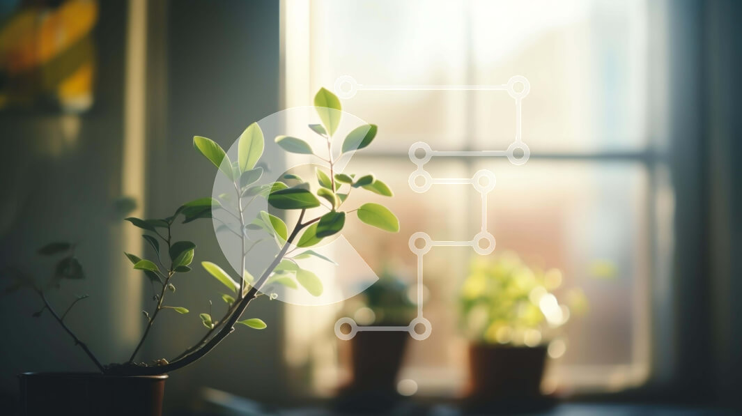 Intra Συλλεκτικό Ξύλινο Παζλ Plywood  4mm - Δύο φυτά σε γλάστρες σε περβάζι παραθύρου Σε Ξύλινο Κουτί - Διαστάσεις: 10x10 cm – 25 κομμάτια