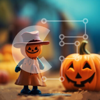 Intra Συλλεκτικό Ξύλινο Παζλ Plywood  4mm - Φιγούρα κολοκύθας παιχνίδι ανάμεσα σε κολοκύθες Σε Ξύλινο Κουτί - Διαστάσεις Puzzle: 10x10 cm – 25 κομμάτια - Image 1