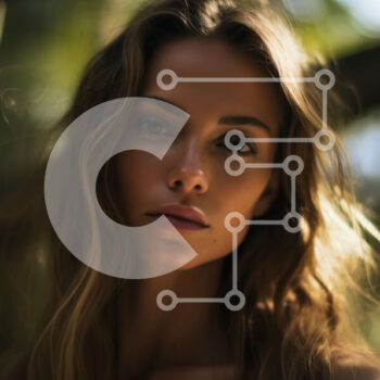 Intra Συλλεκτικό Ξύλινο Παζλ Plywood  4mm - Όμορφη γυναίκα με μακριά ξανθά μαλλιά που στέκεται μπροστά από δέντρα Σε Ξύλινο Κουτί - Διαστάσεις Puzzle: 10x10 cm – 25 κομμάτια - Image 1