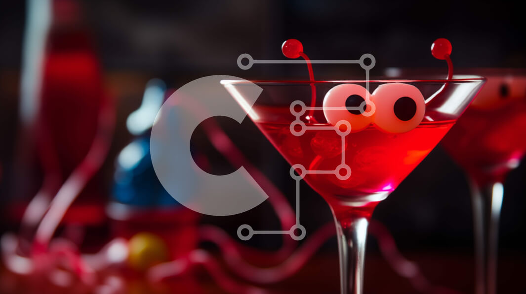 Intra Συλλεκτικό Ξύλινο Παζλ Plywood  4mm - Αποκριάτικα ποτήρια Martini με διακοσμητικά Σε Ξύλινο Κουτί - Διαστάσεις: 10x10 cm – 25 κομμάτια