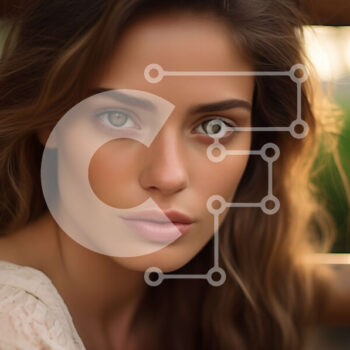 Intra Συλλεκτικό Ξύλινο Παζλ Plywood  4mm - Όμορφη γυναίκα με μακριά καστανά μαλλιά και πράσινα μάτια Σε Ξύλινο Κουτί - Διαστάσεις Puzzle: 10x10 cm – 25 κομμάτια - Image 1