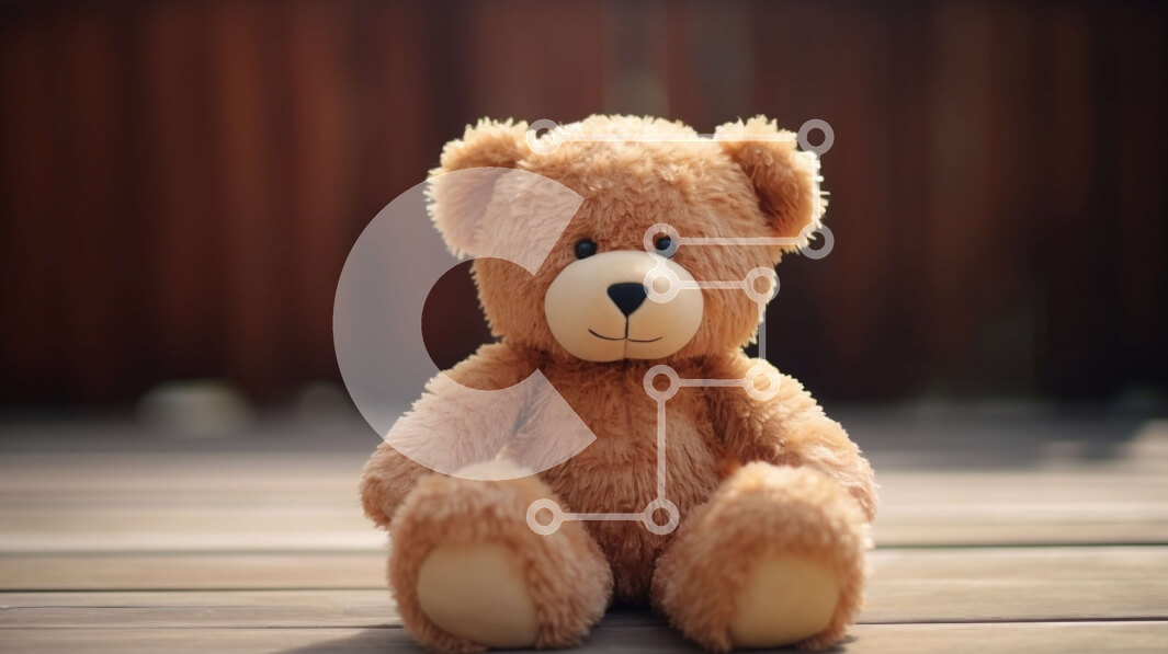 Intra Συλλεκτικό Ξύλινο Παζλ Plywood  4mm - Καφέ αρκουδάκι σε ξύλινο πάτωμα Σε Ξύλινο Κουτί - Διαστάσεις: 10x10 cm – 25 κομμάτια